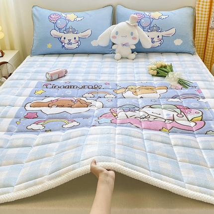 米帛家纺 2024新款三丽鸥印花牛奶绒床垫 玉桂狗家族