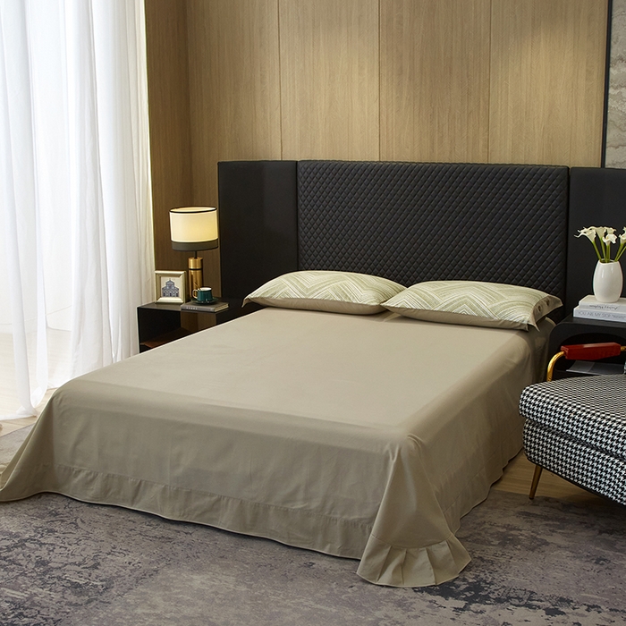 91家纺网 家纺一手货源 找家纺 沐白家居 2025新款全棉生态磨毛印花四件套-纽扣工艺款 艾文-绿