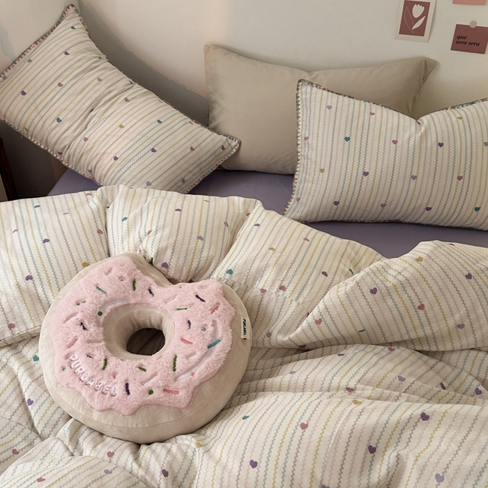 91家纺网 家纺一手货源 找家纺 洋铭区（原狠狠爱） 2024新款全棉双层纱四件套 藤蔓紫心