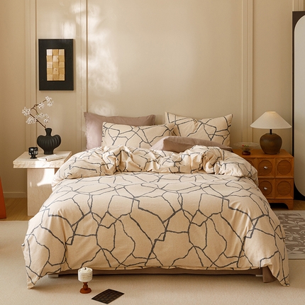 2024新款全棉陶瓷磨毛印花四件套 纤优