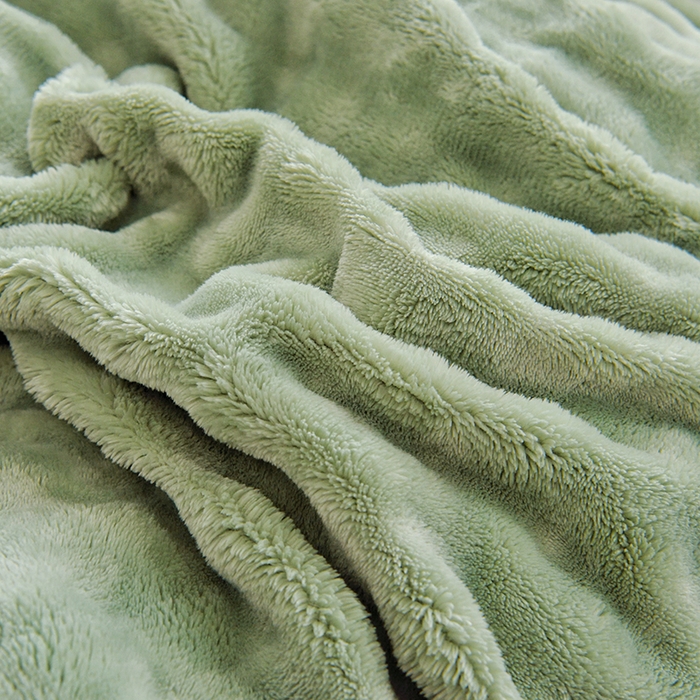 91家纺网 家纺一手货源 找家纺 启优家纺 2024新款简约兔兔绒活性印染单被套 果绿