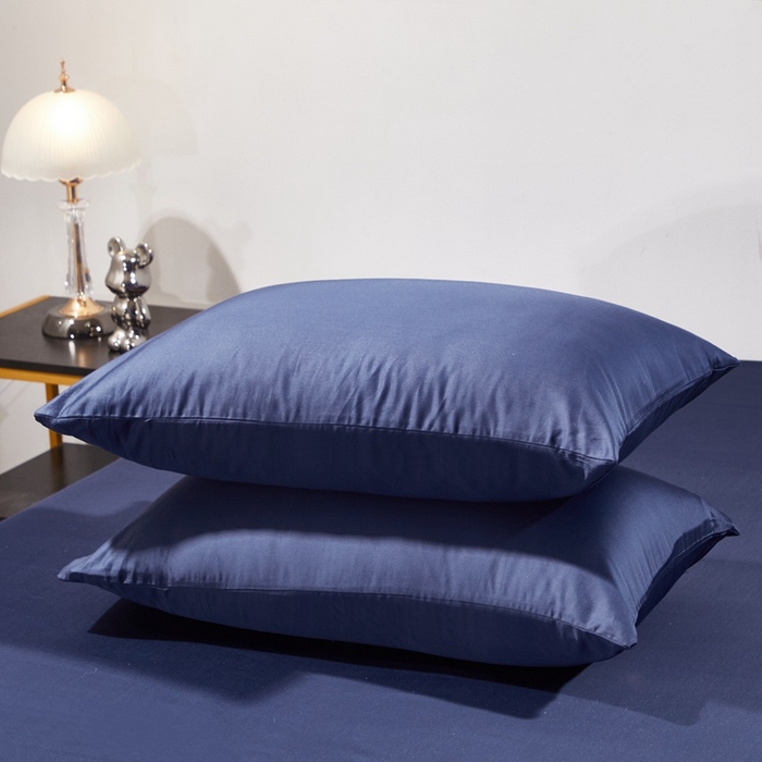 91家纺网 家纺一手货源 找家纺 晶缦家纺 2025新款全棉纯棉60支贡缎长绒棉纯色多规格单品枕套 琳澜-丈青色