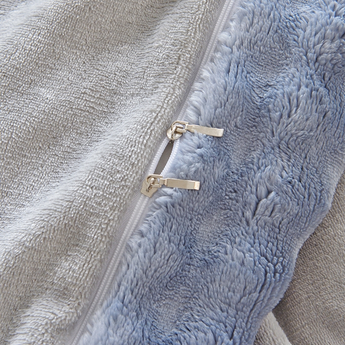 91家纺网 家纺一手货源 找家纺 启优家纺 2024新款简约兔兔绒活性印染单被套 蓝灰