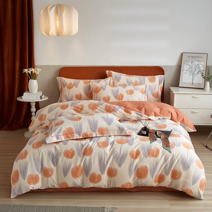 91家纺网 家纺一手货源 找家纺 2025新款全棉精梳磨毛印花四件套 罗马花园