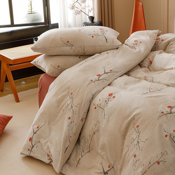 91家纺网 家纺一手货源 找家纺 2024新款全棉陶瓷磨毛印花四件套 情有独钟