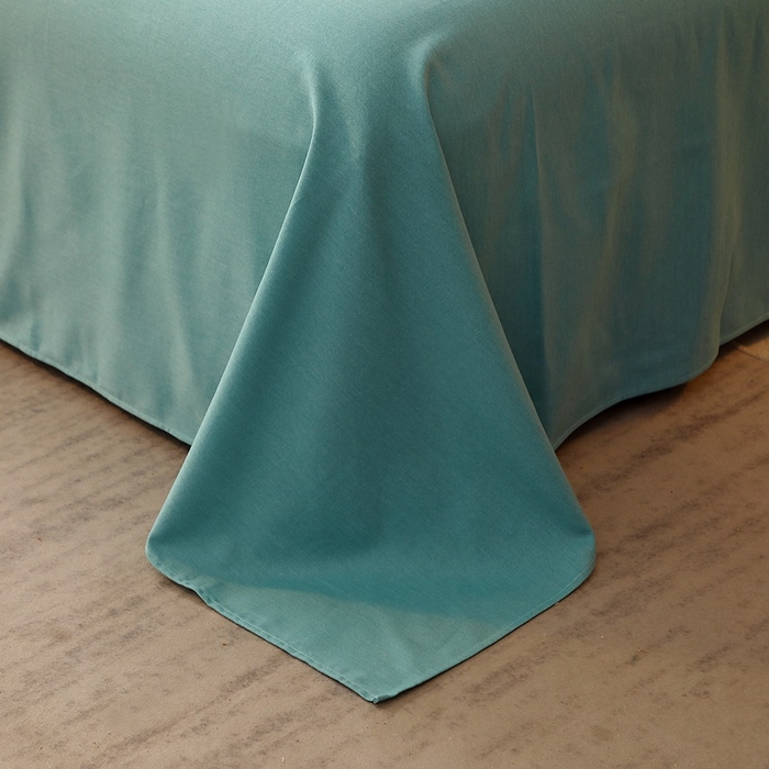 91家纺网 家纺一手货源 找家纺 晶缦家纺 2024新款加厚纯棉喷气全棉纯色生态磨毛多规格单品床单 纯依-豆绿