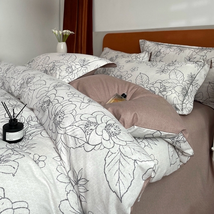 2025新款全棉精梳磨毛印花四件套 茉娜