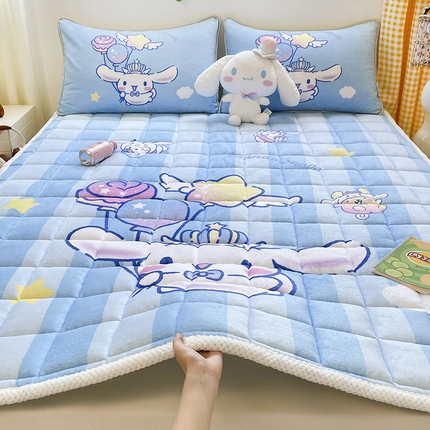 米帛家纺 2024新款三丽鸥印花牛奶绒床垫 气球玉桂狗