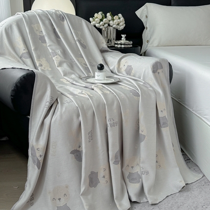 91家纺网 家纺一手货源 找家纺 简宜家居（朝初家纺） 2025新款航空级天丝凉感盖毯 熊迪boy