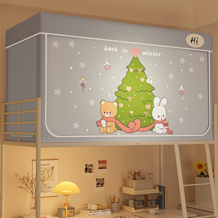 91家纺网 家纺一手货源 找家纺 （总）安金蚊帐 2024新款防蚊遮光一体99%强遮光学生宿舍上下铺遮光学生蚊帐-系列二