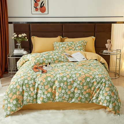 91家纺网 家纺一手货源 找家纺 （总）2025新款全棉精梳磨毛印花四件套