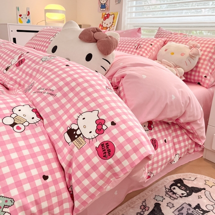 91家纺网 家纺一手货源 找家纺 （总）暮思家居 2024新款正版授权三丽鸥全棉四件套系列第六批