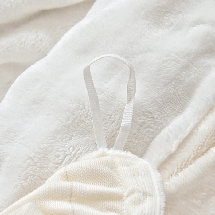 91家纺网 家纺一手货源 找家纺 启优家纺 2024新款简约兔兔绒活性印染单被套 奶白色