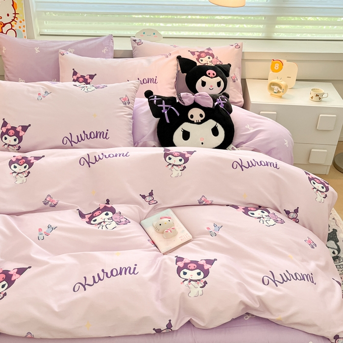 91家纺网 家纺一手货源 找家纺 暮思家居 2024新款正版授权三丽鸥全棉四件套系列第六批 爱美库洛米