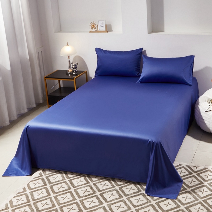 91家纺网 家纺一手货源 找家纺 晶缦家纺  2024新款全棉60支贡缎长绒棉纯色单品被套单件60S素色纯棉单被套多规格被罩活性印染 琳澜-克莱因蓝