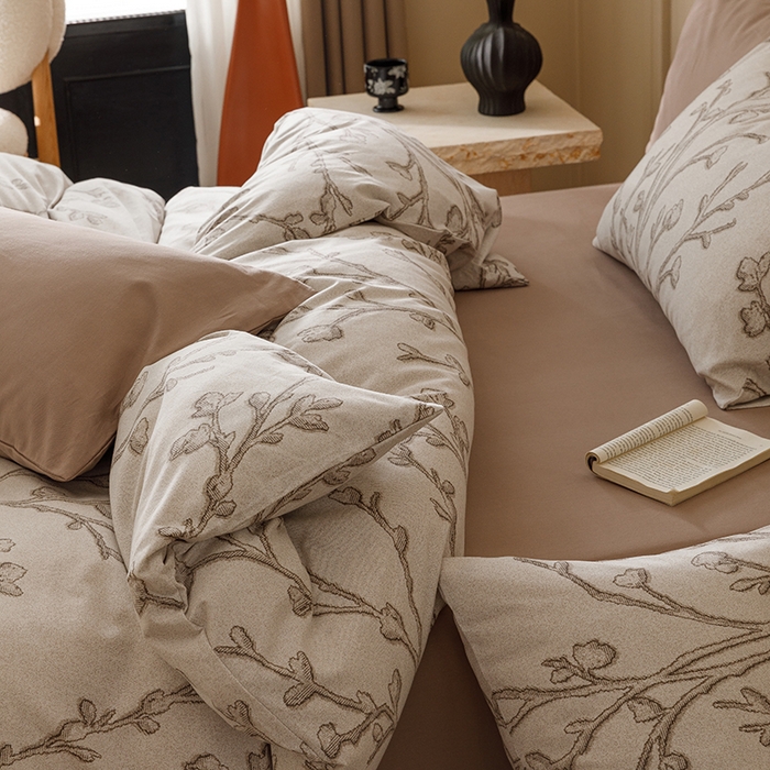 91家纺网 家纺一手货源 找家纺 2024新款全棉陶瓷磨毛印花四件套 美沐