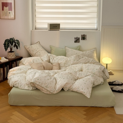 91家纺网 家纺一手货源 找家纺 （总）洋铭区（原狠狠爱） 2024新款全棉双层纱四件套