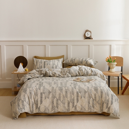 91家纺网 家纺一手货源 找家纺 （总）2024新款全棉陶瓷磨毛印花四件套