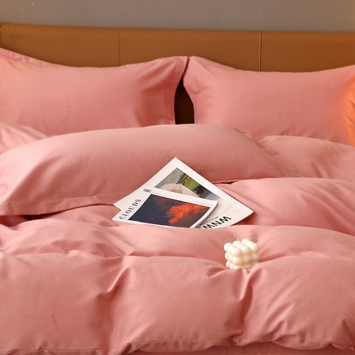 91家纺网 家纺一手货源 找家纺 晶缦家纺 2024新款加厚纯棉喷气全棉纯色生态磨毛多规格单品枕套 纯依-粉玉