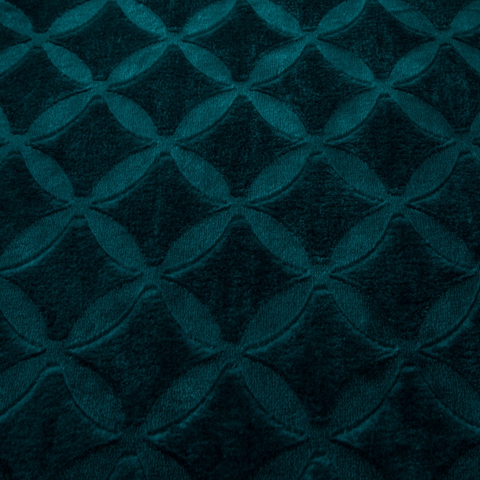 91家纺网 家纺一手货源 找家纺 2025新款铜钱纹大有光提花毛毯保暖盖毯宽包边 孔雀绿