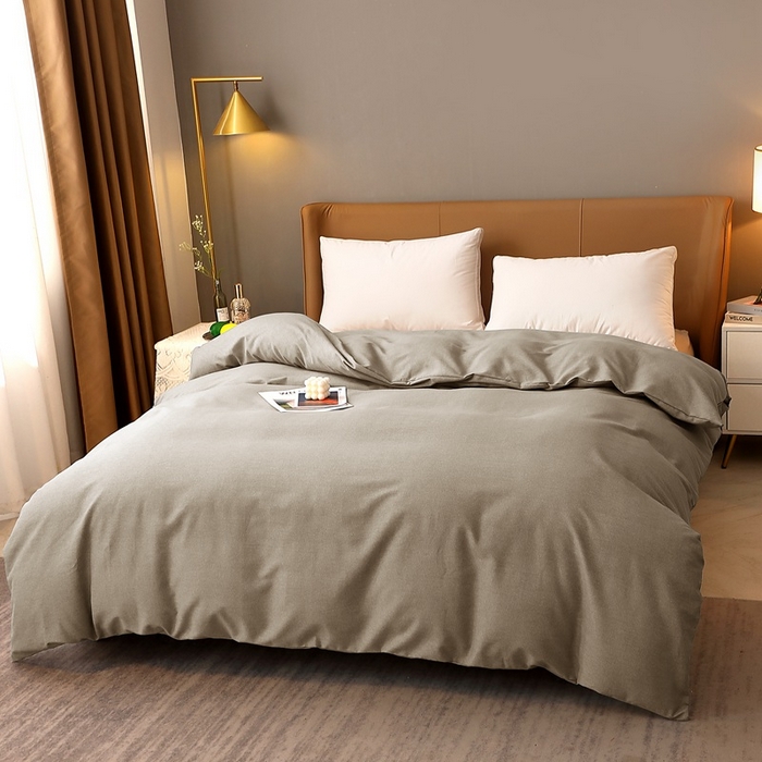 91家纺网 家纺一手货源 找家纺 晶缦家纺 2024新款加厚纯棉喷气全棉纯色生态磨毛多规格单品被套 纯依-时尚灰