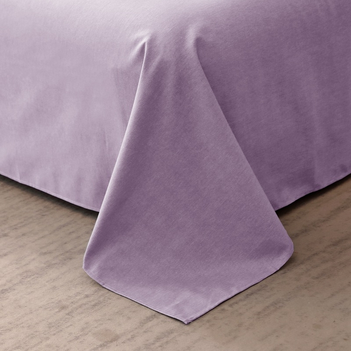 91家纺网 家纺一手货源 找家纺 晶缦家纺 2024新款加厚纯棉喷气全棉纯色生态磨毛多规格单品床单 纯依-浅紫