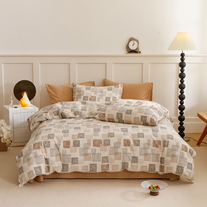 91家纺网 家纺一手货源 找家纺 2024新款全棉陶瓷磨毛印花四件套 品格