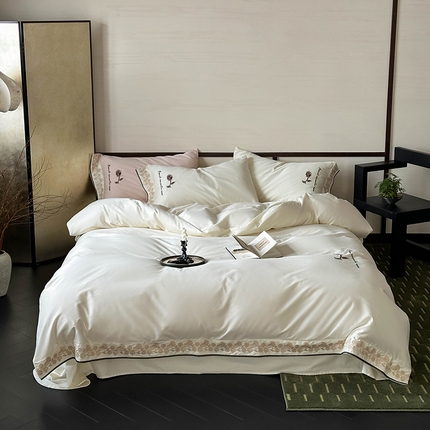 91家纺网 家纺一手货源 找家纺 （总）新款100s澳棉法式优雅系列四件套-巴黎暖阳