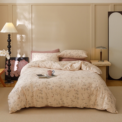 91家纺网 家纺一手货源 找家纺 2024新款全棉陶瓷磨毛印花四件套 醉花间