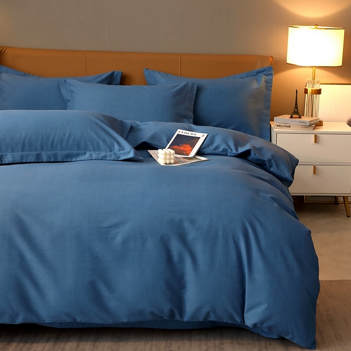 91家纺网 家纺一手货源 找家纺 （总）2025新款加厚纯棉喷气全棉纯色生态磨毛多规格四件套·素色保暖活性斜纹床单款床笠款学生宿舍三件套