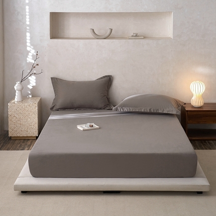 ROZ home 蕊姿家居 2024新款超柔磨毛全棉单床笠 棕灰