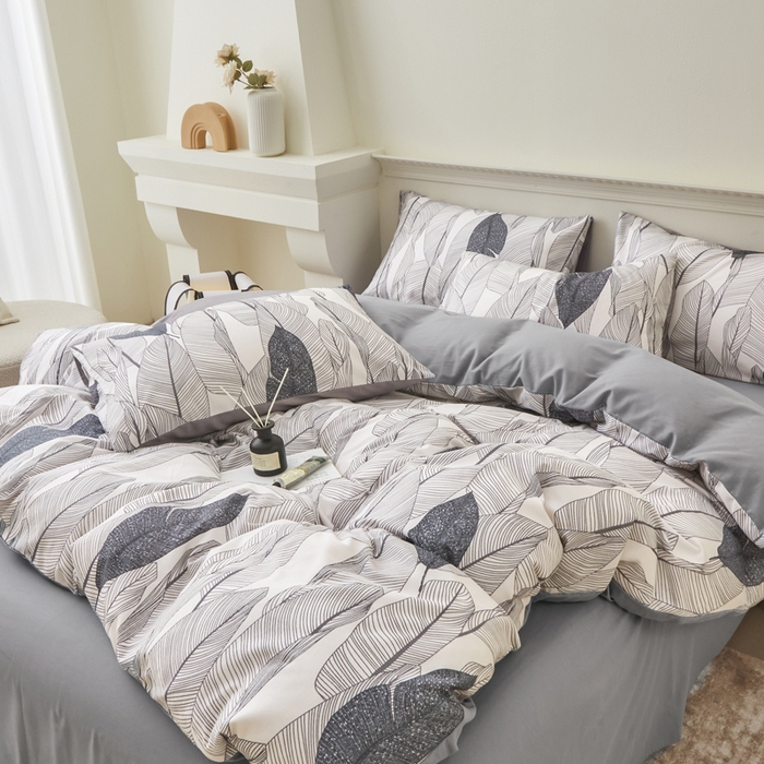 91家纺网 家纺一手货源 找家纺 柠馨 2024新款基础款全棉磨毛纯色四件套 安格斯