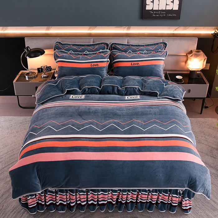 91家纺网 家纺一手货源 找家纺 绒品壹家家纺 2024新款180g7斤牛奶绒印花四件套 盛世年华