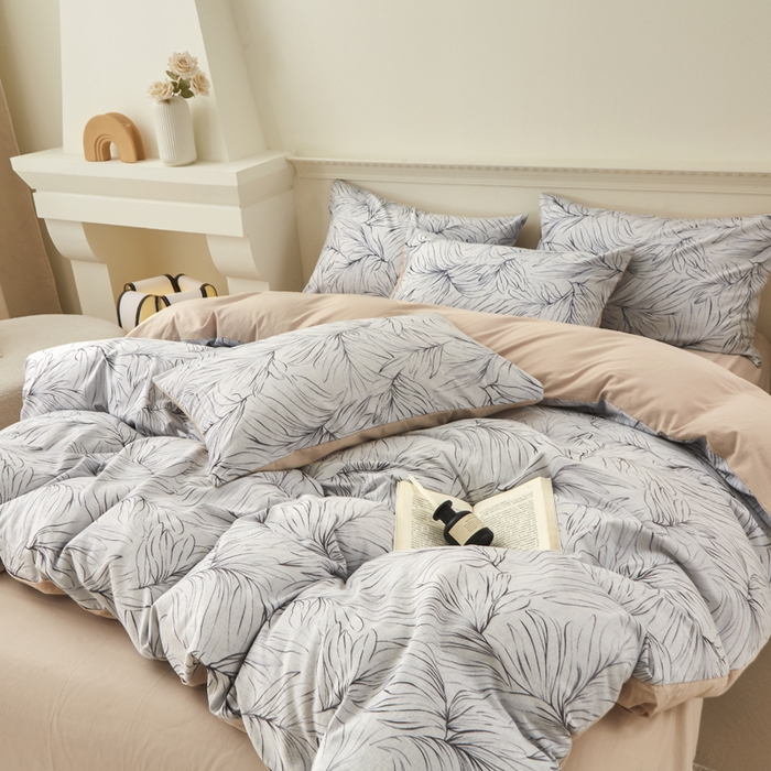 91家纺网 家纺一手货源 找家纺 柠馨 2024新款基础款全棉磨毛纯色四件套 布达佩斯