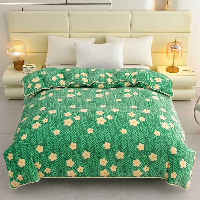 91家纺网 家纺一手货源 找家纺 绒品壹家家纺 2024新款180g7斤牛奶绒印花四件套 亭亭玉立