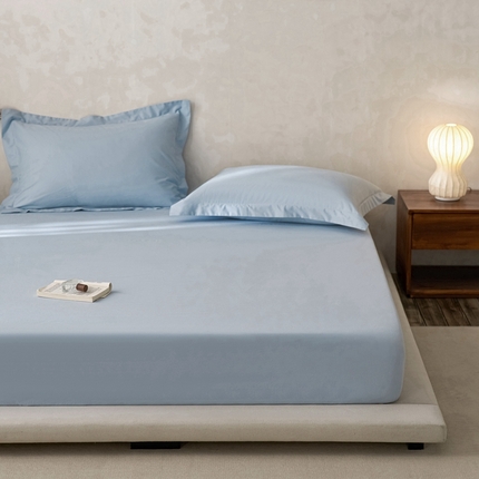 91家纺网 家纺一手货源 找家纺 ROZ home 蕊姿家居 2024新款超柔磨毛全棉单床笠 天空蓝