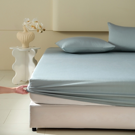 91家纺网 家纺一手货源 找家纺 （总）Mr.pig猪先生水洗棉 2024新品 A类全棉50S贡缎长绒棉单床笠床罩纯棉床垫保护套学生宿舍三件套床上用品