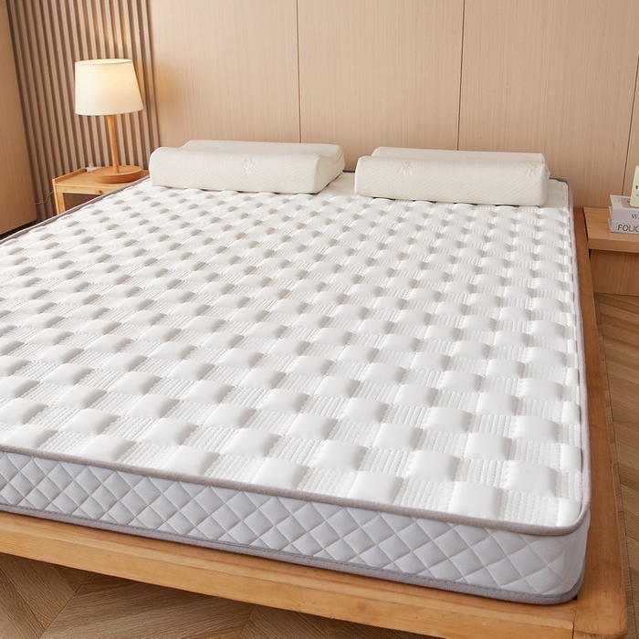 91家纺网 家纺一手货源 找家纺 卡派 2024新款牛奶丝加厚加高乳胶记忆棉床垫 白色