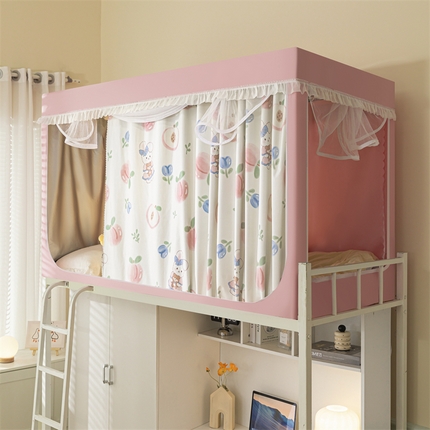 91家纺网 家纺一手货源 找家纺 （总）卓尔居 2025新款学生宿舍遮光床帘涂层花边花卉系列蚊帐