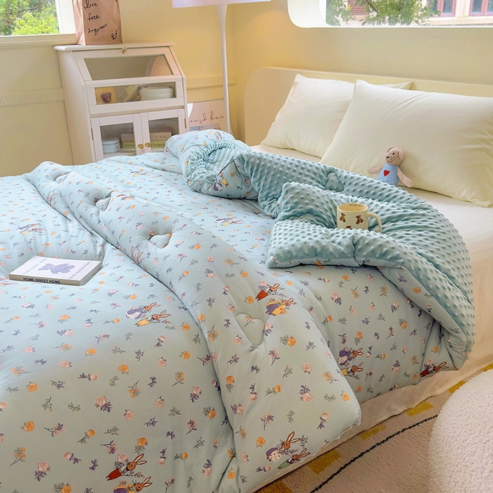 91家纺网 家纺一手货源 找家纺 木堇家居 2024新款针织棉豆豆被大豆四季被冬被被子被芯 针织豆豆被-彼得兔