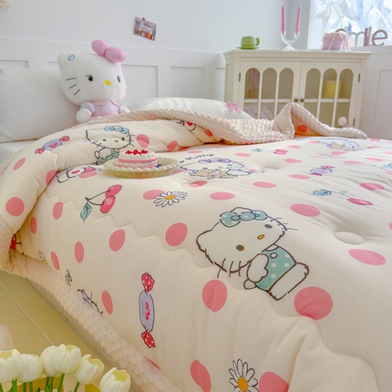 91家纺网 家纺一手货源 找家纺 （总）U被家纺 2025【正版授权】三丽鸥系列针织豆豆四季被