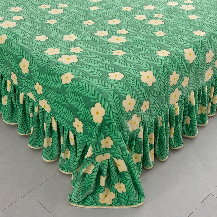 91家纺网 家纺一手货源 找家纺 绒品壹家家纺 2024新款180g7斤牛奶绒印花四件套 亭亭玉立