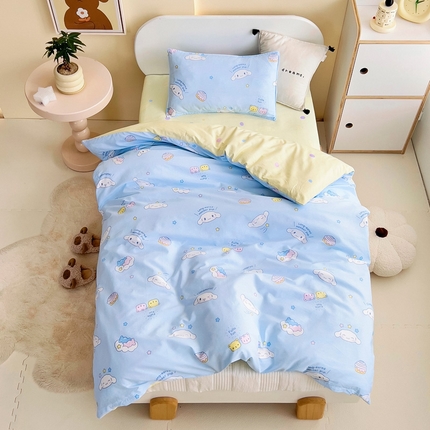 91家纺网 家纺一手货源 找家纺 （总）吉咪兔 2025新款正版三丽鸥库洛米美乐蒂幼儿园被子三件套纯棉被褥六件套午睡