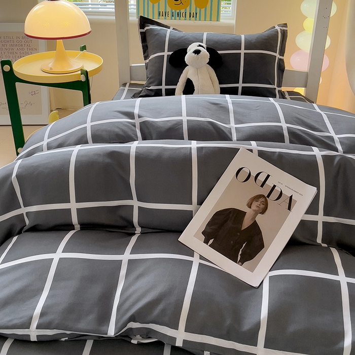 91家纺网 家纺一手货源 找家纺 梦卓家纺 2025新款芦荟棉三件套四件套  宿舍图 梦格