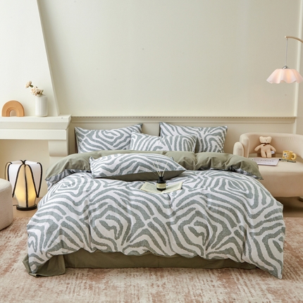 91家纺网 家纺一手货源 找家纺 （总）柠馨 2024新款基础款全棉磨毛纯色四件套