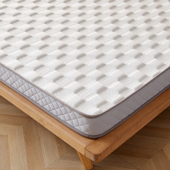 91家纺网 家纺一手货源 找家纺 卡派 2024新款牛奶丝加厚加高乳胶记忆棉床垫 白色