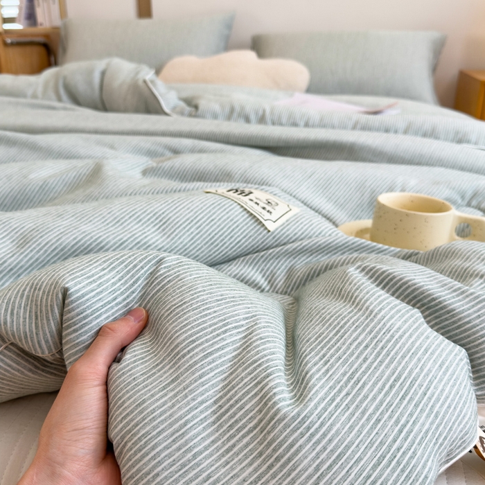 91家纺网 家纺一手货源 找家纺 米菲 2024新款A类软糯彩棉被芯被子春秋被冬被-山岚 山岚-青绿