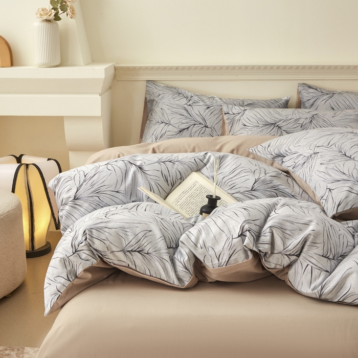 91家纺网 家纺一手货源 找家纺 柠馨 2024新款基础款全棉磨毛纯色四件套 布达佩斯