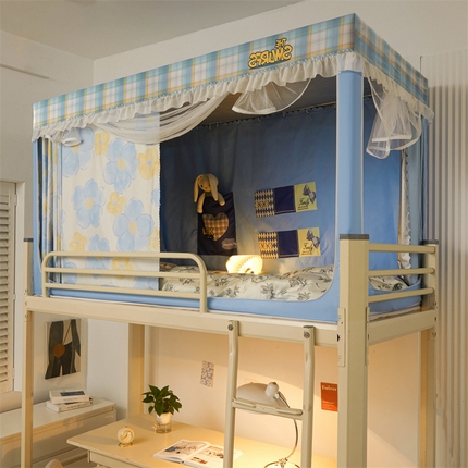 91家纺网 家纺一手货源 找家纺 （总）卓尔居 2025新款学生宿舍遮光床帘涂层花边花卉系列蚊帐