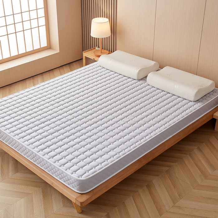 91家纺网 家纺一手货源 找家纺 迪乐妮家居 2024新款乳胶记忆棉立体加厚加高床垫-方格系列 灰色